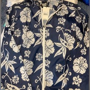 Adorable, feminine rain jacket with hood. Brand new